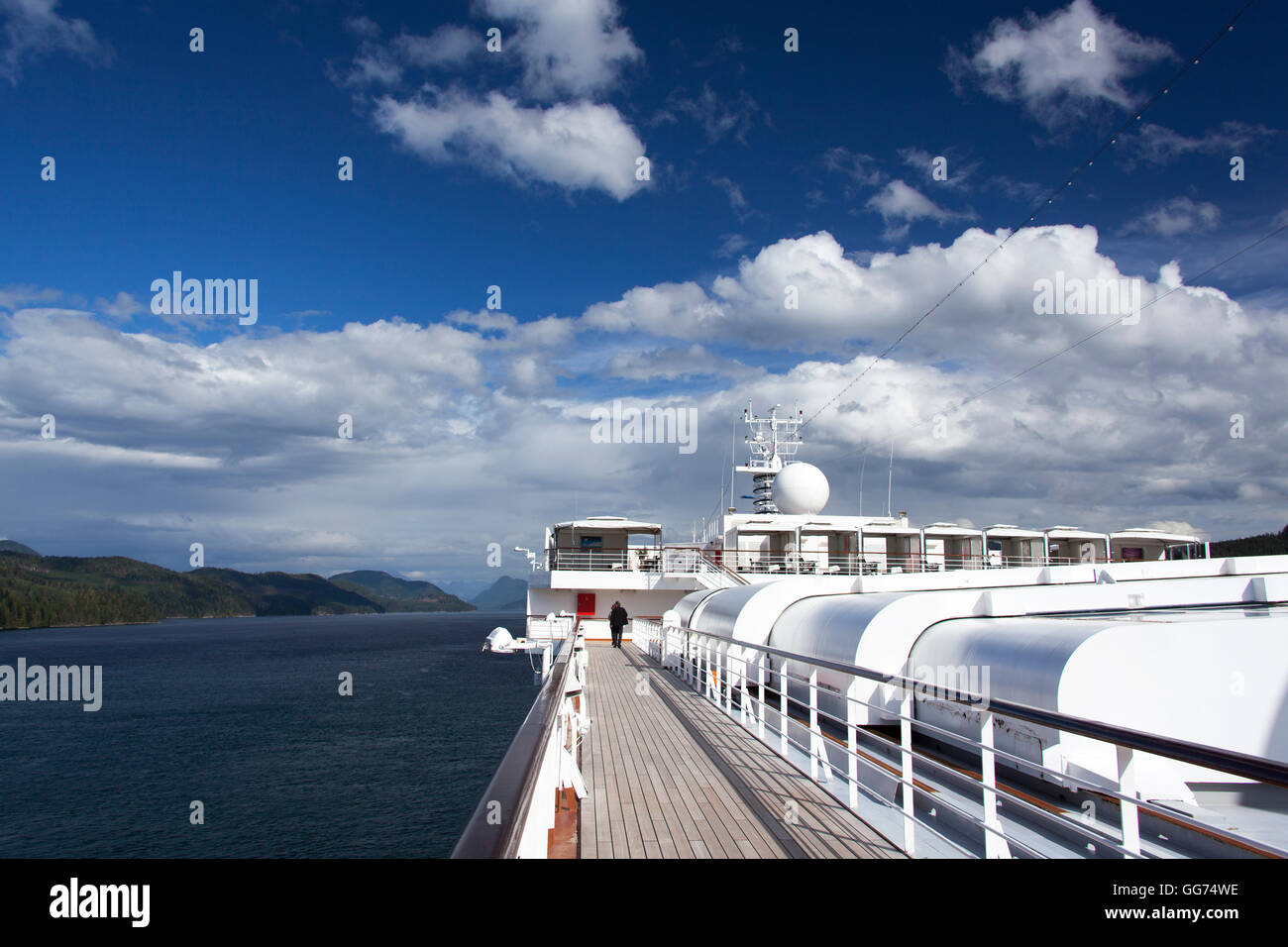 Das Kreuzfahrtschiff Cruisen durch British Columbia (Kanada). Stockfoto