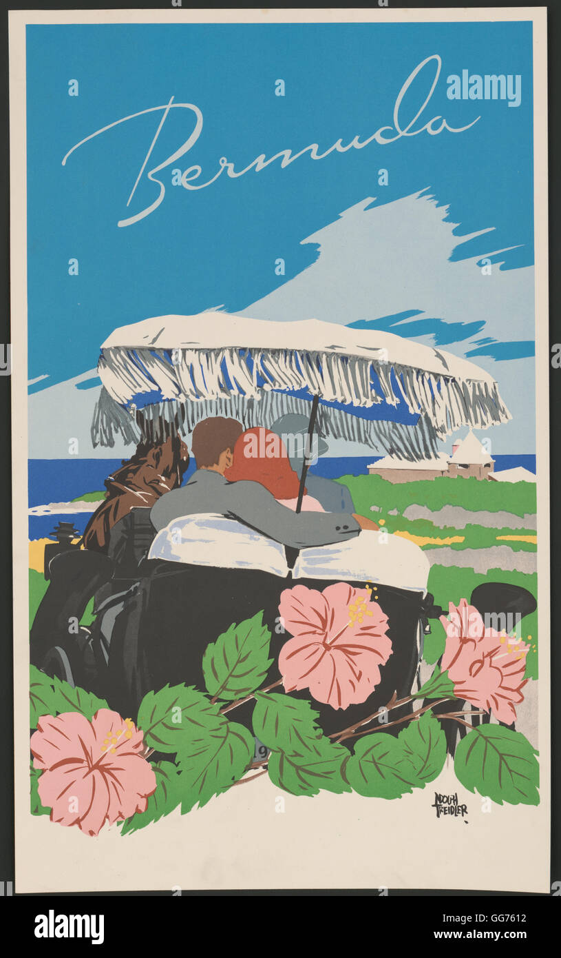 Bermuda Reisen Poster von Adolph Treidler. Stockfoto