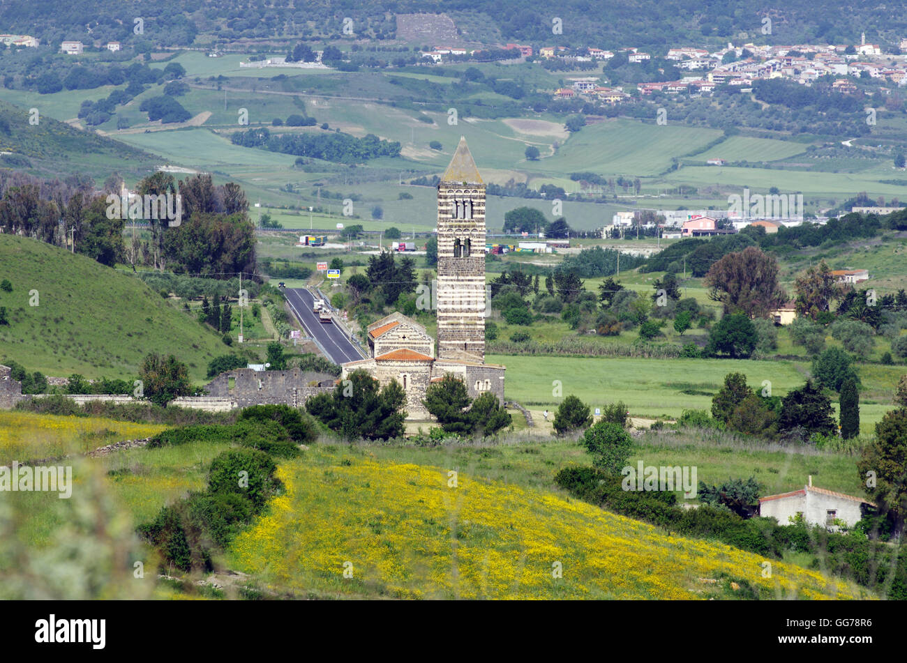 Sardinien ist. Die romanische Kirche von Saccargia Stockfoto