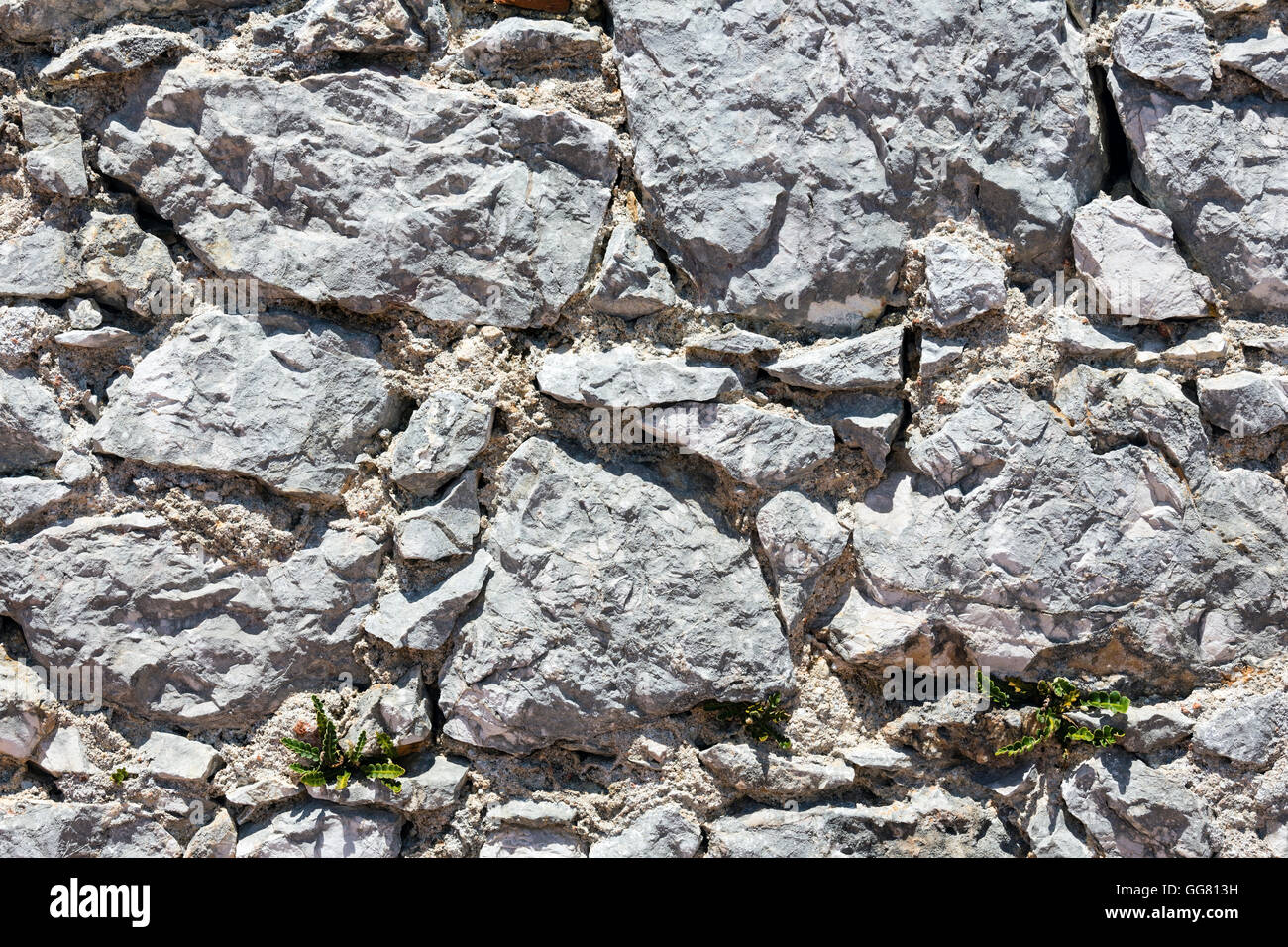 Wand der großen steinernen Closeup. Hintergrund. Stockfoto