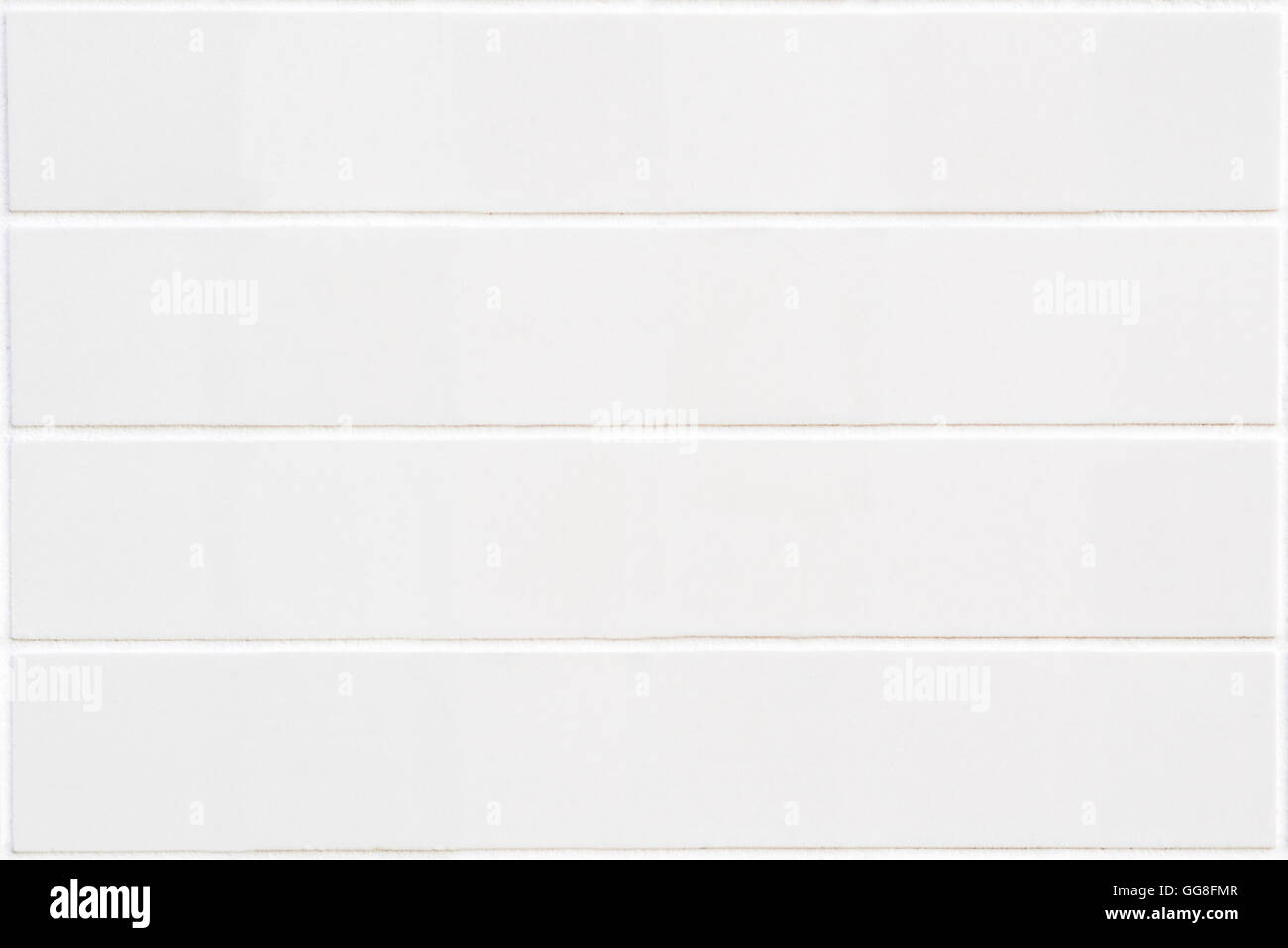 Hintergrund-Closeup weißes Rechteck Mosaik im Rechteck-Format mit horizontalen Gliederung, 4 x 1 Stockfoto