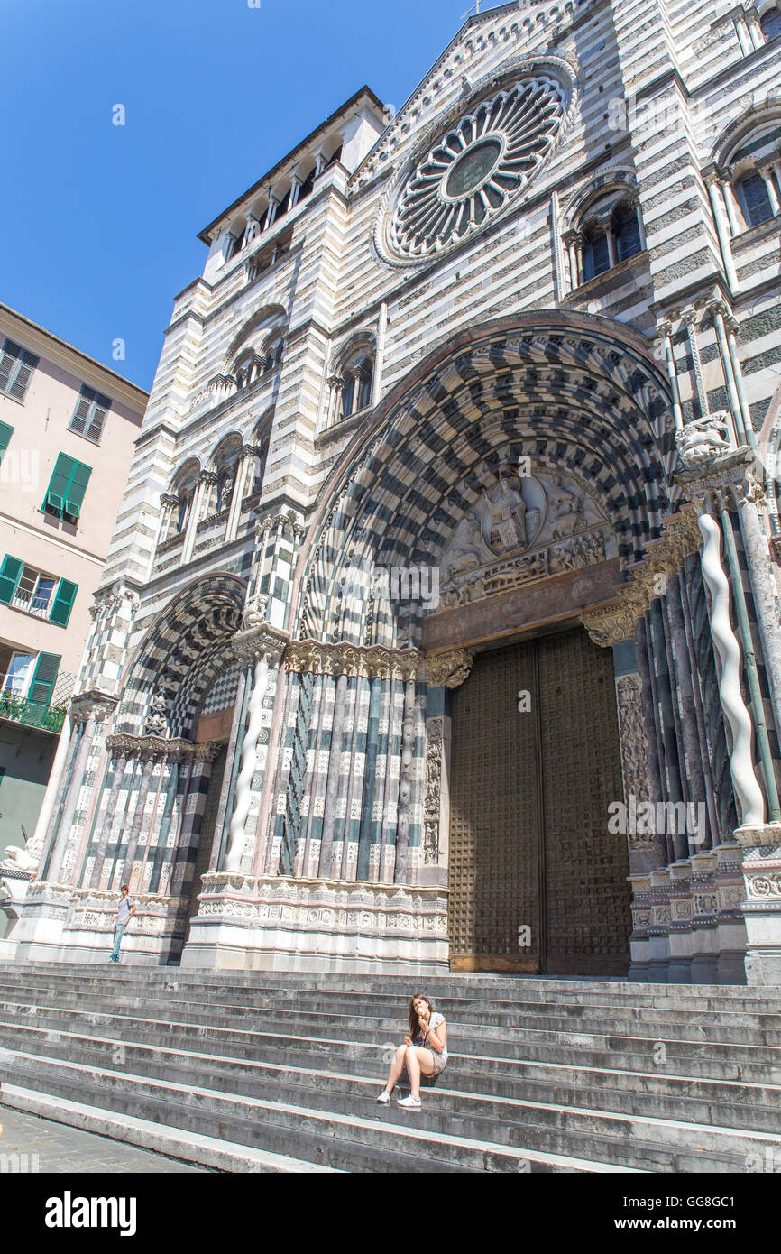 San Lorenzo Cathedral, Genua, Ligurien, Italien, Europa Stockfoto