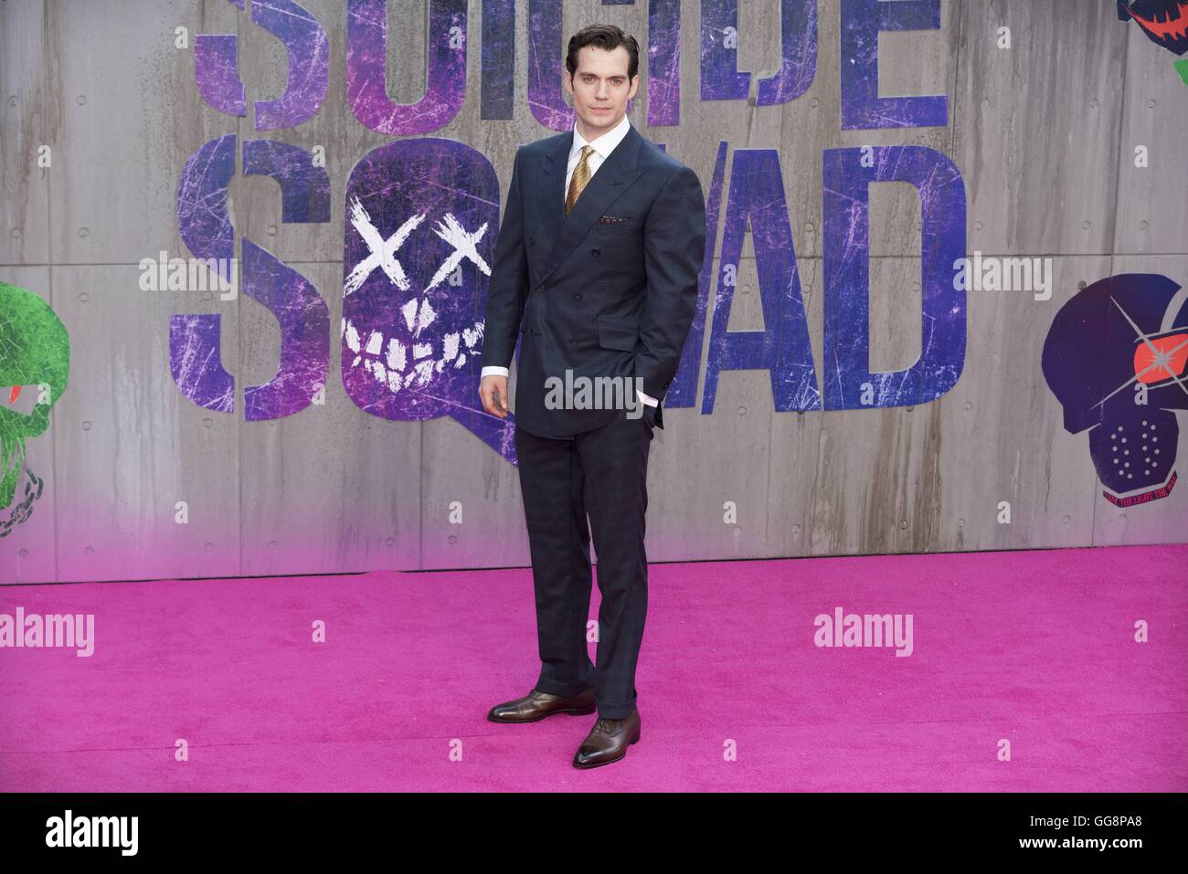 London, UK. 3. August 2016.  Henry Cavil besucht Suicide Squad Filmpremiere am Leicester Square in London. Bildnachweis: Dpa picture Alliance/Alamy Live News Stockfoto