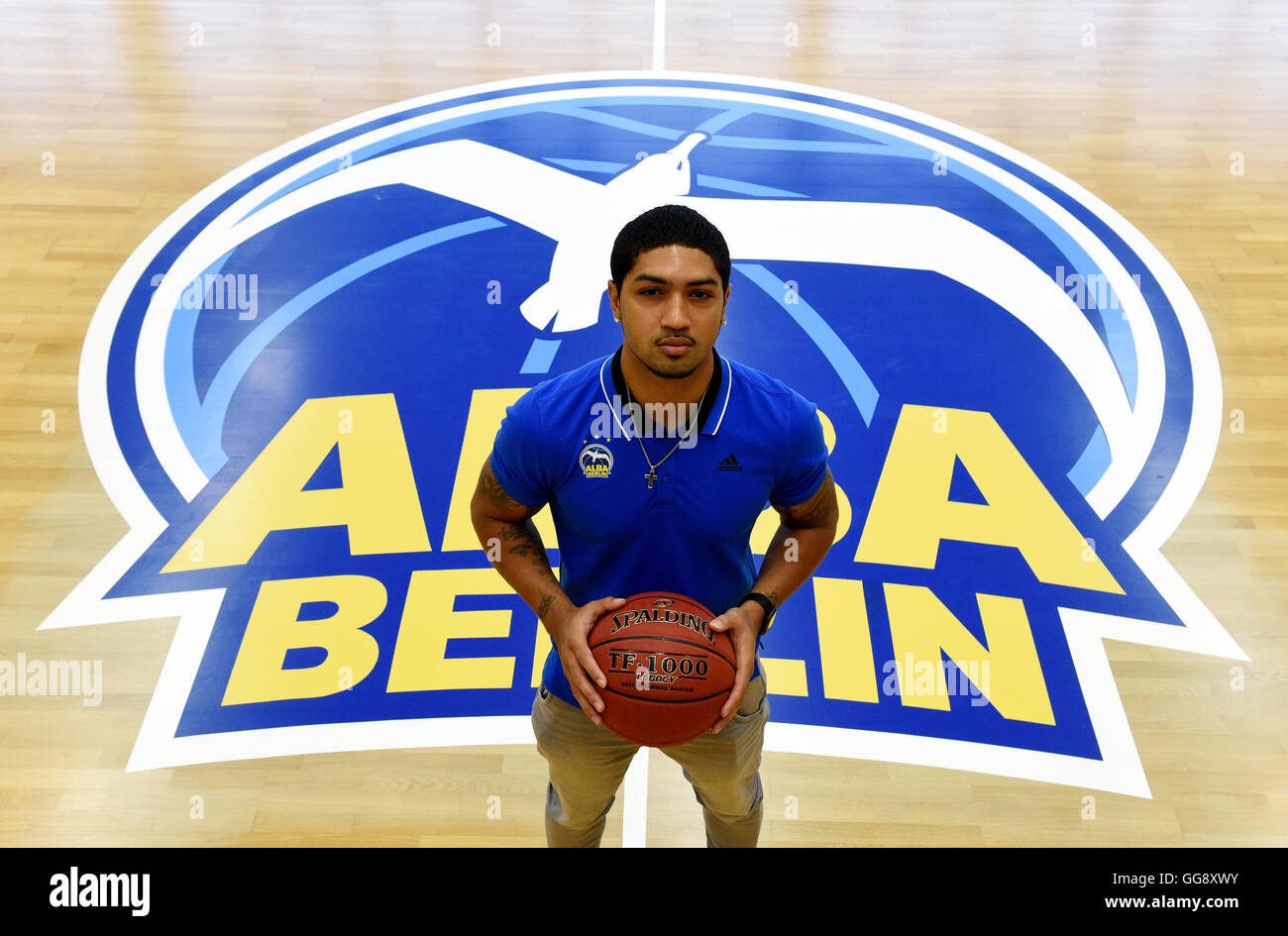 Berlin, Deutschland. 10. August 2016. Neues Teammitglied Peyton Siva, fotografiert während einer Pressekonferenz mit den neuen Spielern von ALBA in der Alba-Schulungszentrum in Berlin, Deutschland, 10. August 2016. Foto: RAINER JENSEN/Dpa/Alamy Live-Nachrichten Stockfoto