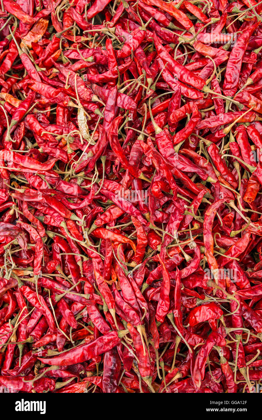 Rote Chilischoten Hintergrund Stockfoto