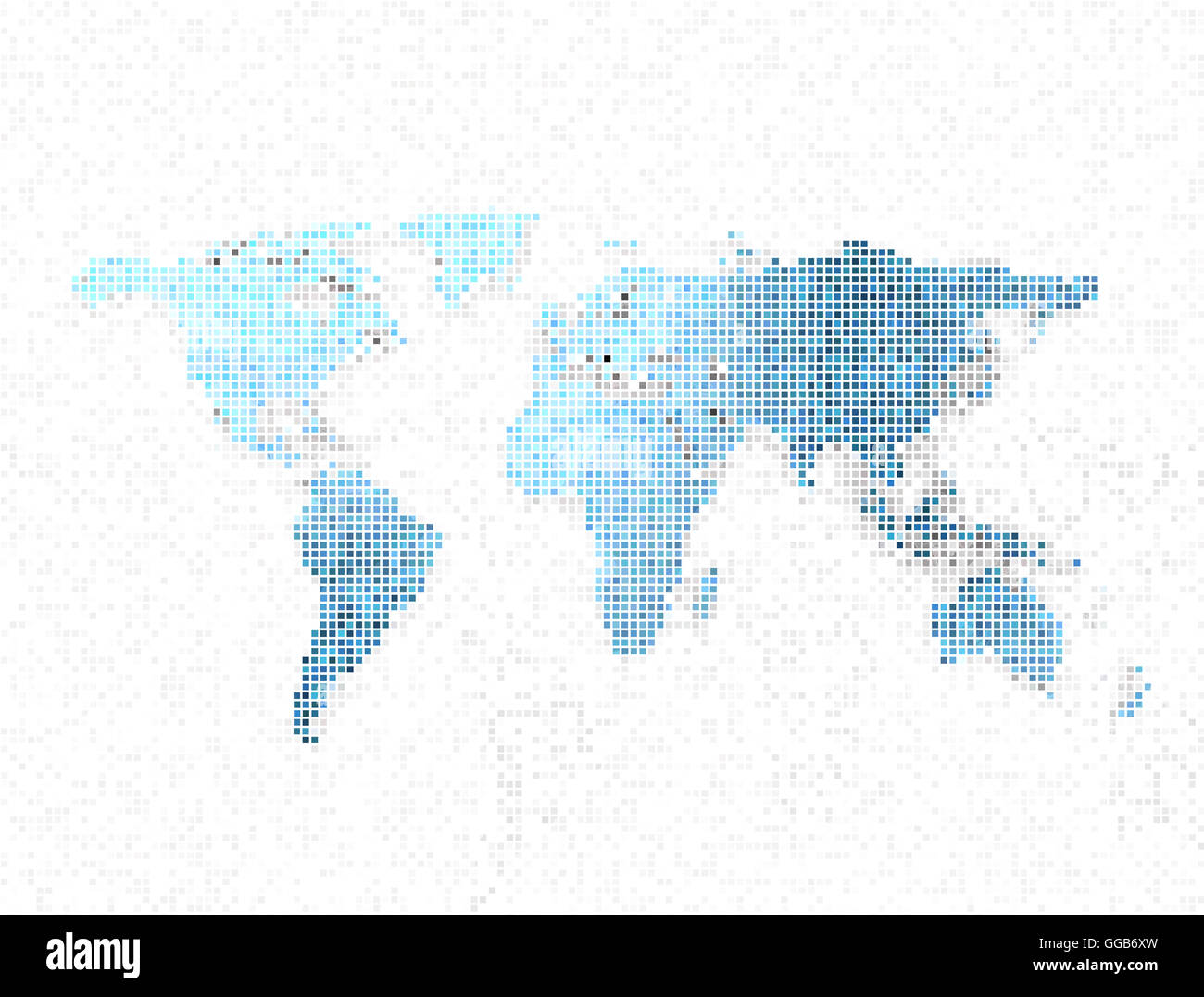3D Pixel Design Weltkarte Stockfoto