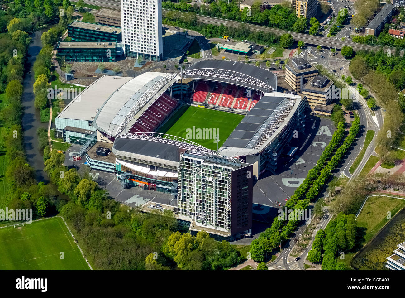 Luftbild, Maison van Den Boer Stadion Galgenwaard FC Utrecht, Fußballstadion, Utrecht, Utrecht, Niederlande, Europa, Antenne Stockfoto
