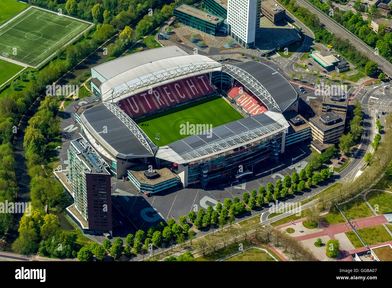 Luftbild, Maison van Den Boer Stadion Galgenwaard FC Utrecht, Fußballstadion, Utrecht, Utrecht, Niederlande, Europa, Antenne Stockfoto