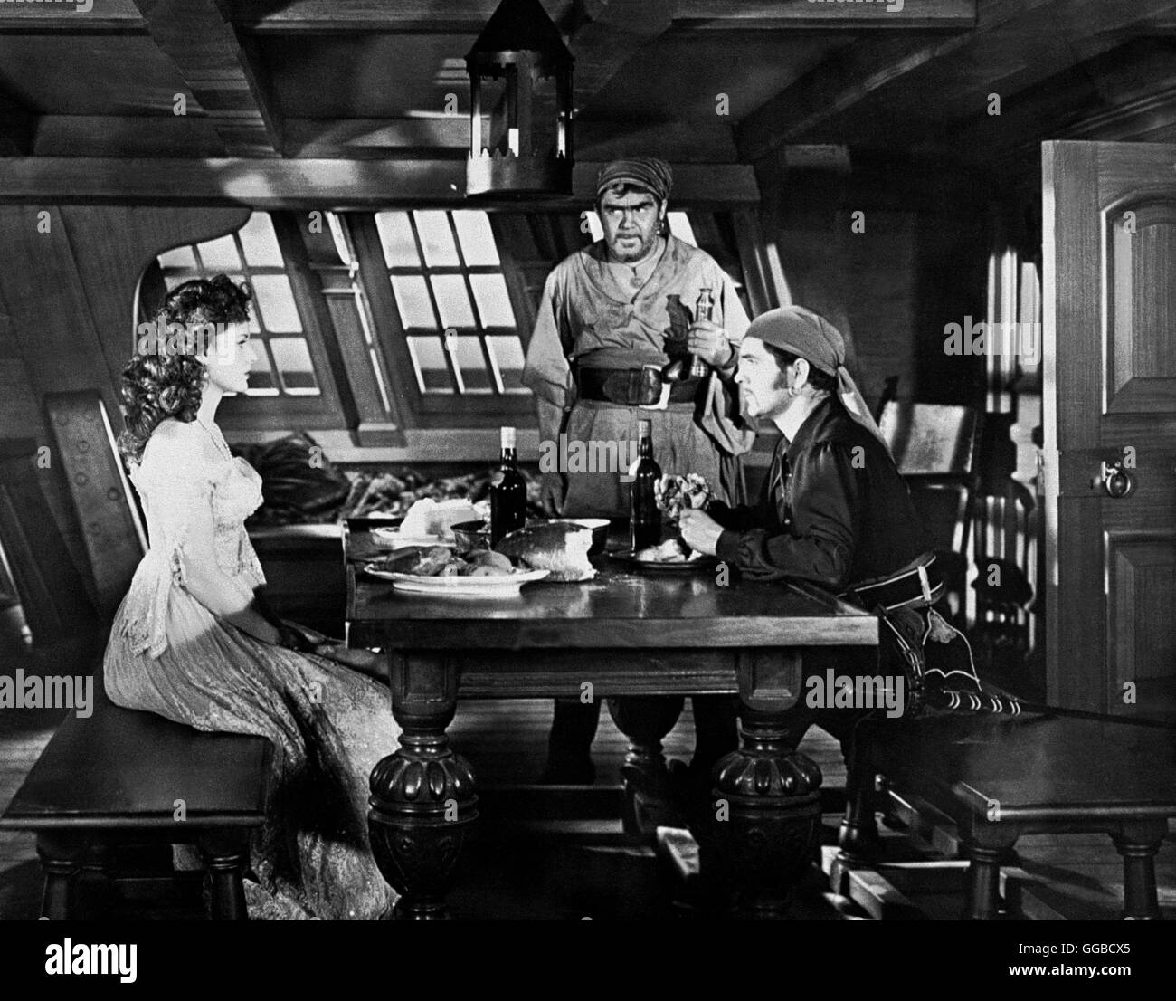 DER SEERÄUBER The Black Swan USA 1942 Henry King Szene Mit MAUREEN O'HARA, TYRONE POWER-Regie: Henry King aka. Der schwarze Schwan Stockfoto