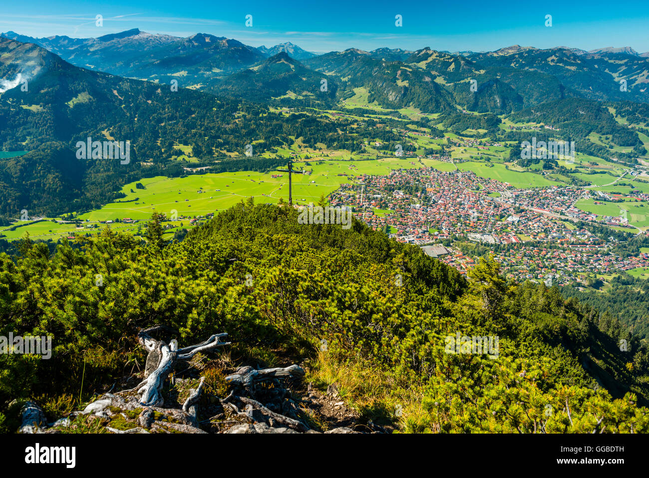 Oberstdorf, Iller Tal Allgäu Stockfoto