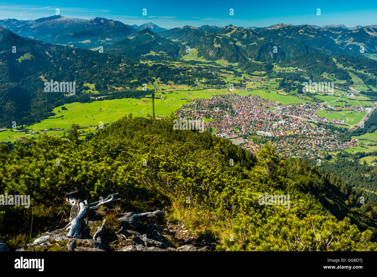 Oberstdorf, Iller Tal Allgäu Stockfoto