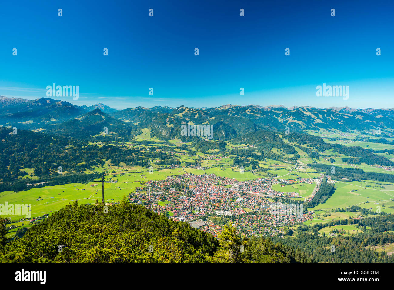 Oberstdorf, Iller Tal Allgäu Stockfoto