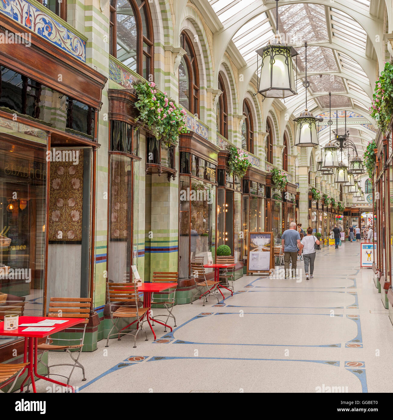 Die Royal Arcade in Norwich, Norfolk, England, Großbritannien, Großbritannien Stockfoto