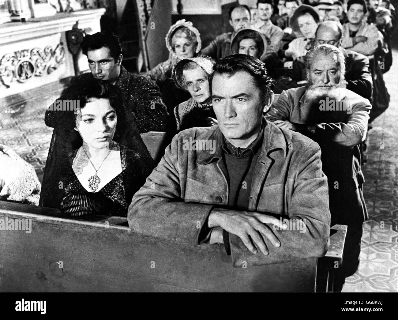 BRAVADOS / The Bravados USA 1958 / Henry King Jim Douglass (GREGORY PECK) Verfolgt Und Tötet Zuschnitts Drei Enflohene Verbrecher, äh sterben Für Die Mörder Seiner Frau Hält - Erst der Vierte Bandit Kann Ihn Überzeugen, Daß sterben Bande Nichts Mit Dem Mord Zu Tun wegdrücken... Hier Mit Joseffa Velarde (JOAN COLINS). Regie: Henry King aka. Der Bravados Stockfoto