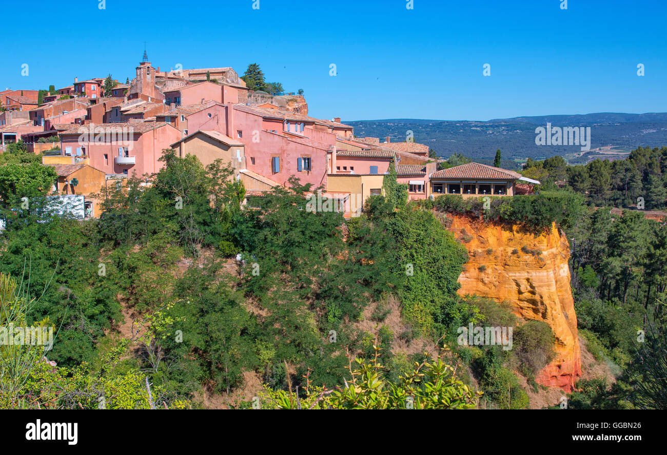 Das Dorf Roussillon in Provence, Frankreich Stockfoto