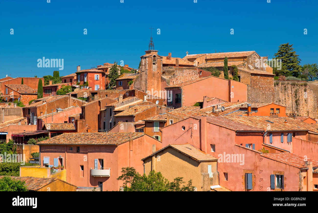 Das Dorf Roussillon in Provence, Frankreich Stockfoto