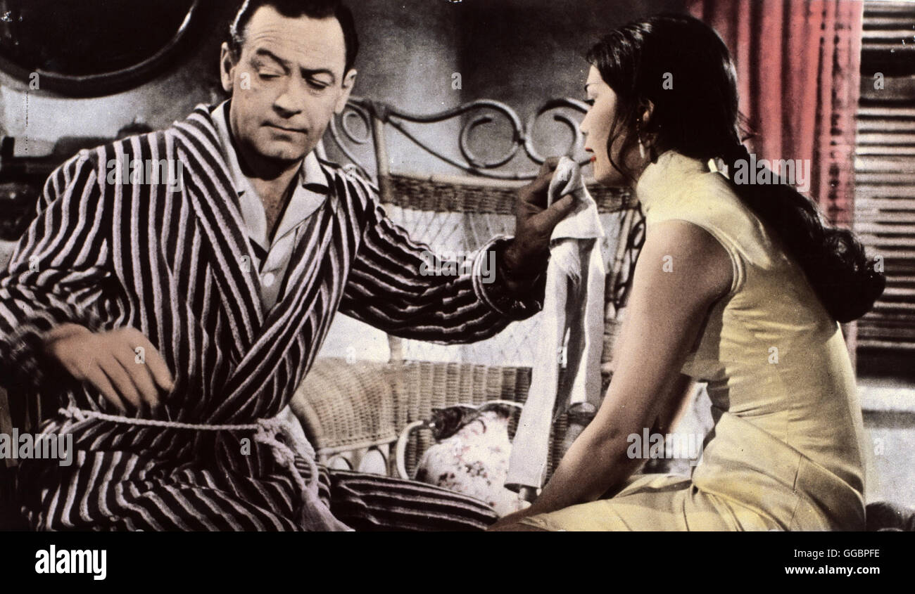 STERBEN WELT DER SUZIE WONG / The World of Suzie Wong GB 1960 / Richard Quine Der Amerikaner Robet Lomax (WILLIAM HOLDEN) Hält Sich Zu Malstudien in Hongkong Auf. Dort Verliebt er Sich in Eine Junge Chinesin. Sind Eine Reiche Bankierstochter Auf Ihn Wartet, Prosakunstwerk Lomax Immer 17jährige in Die Faszinierende Welt der Bezaubernden Suzie Wong (NANCY KWAN). Regie: Richard Quine aka. Die Welt der Suzie Wong Stockfoto