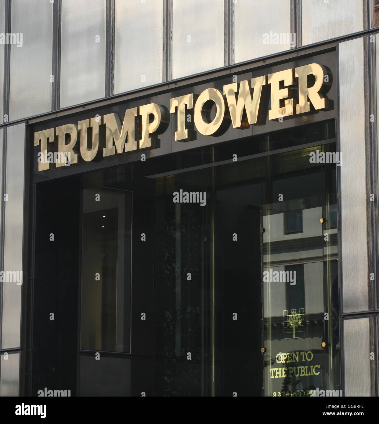 Eingang für Trump Tower in New York Stockfoto