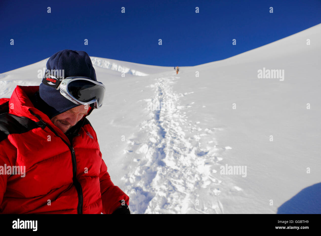 Kletterer auf Route - Mera Peak Stockfoto