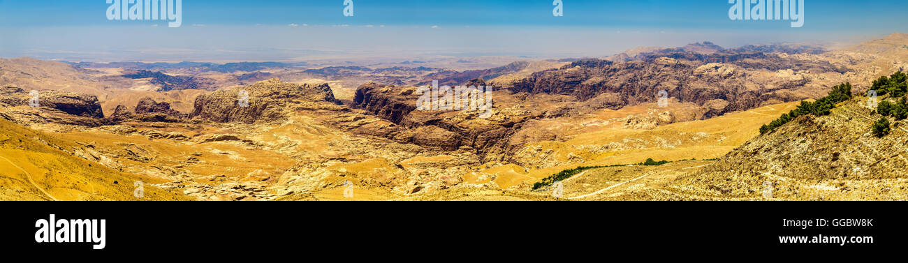 Panorama der Berge in der Nähe von Petra Wadi Musa Stockfoto