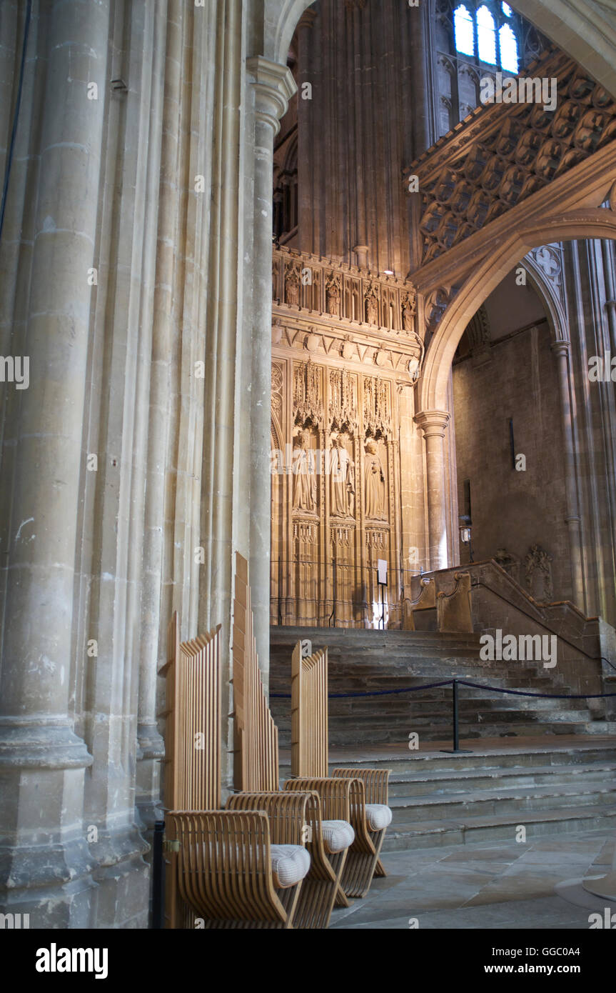 Stühle und Lettner in der Kathedrale von Canterbury Stockfoto
