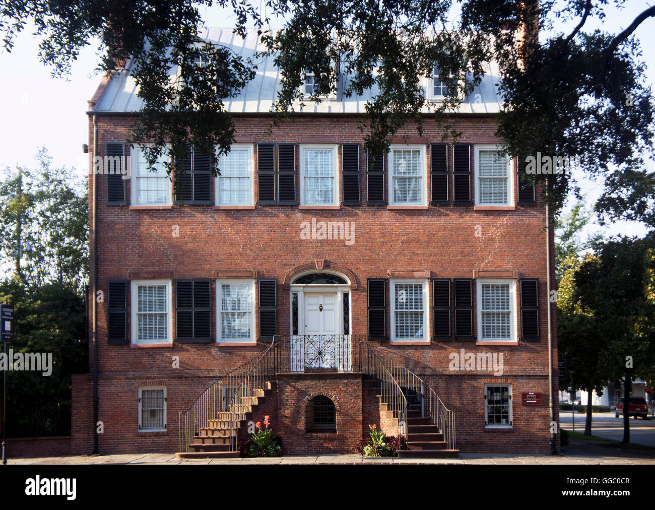 1820er Jahre Davenport House ist ein Federal Style Haus erbaut von Tischlermeister Isiah Davenport in Savannah, Georgia. Stockfoto