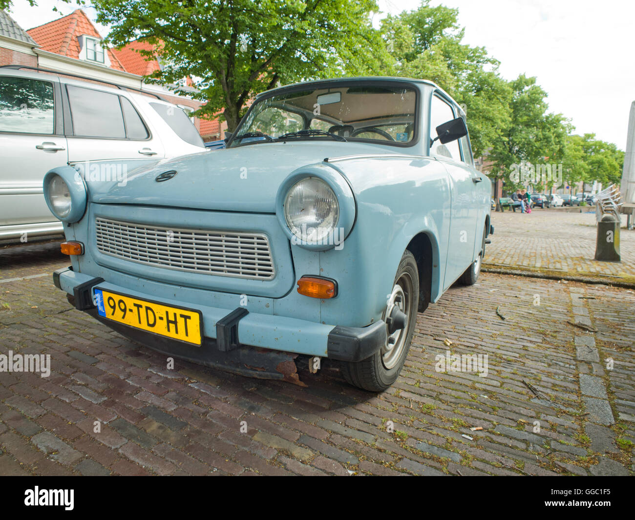 Blaue Trabant 601 Auto Stockfoto