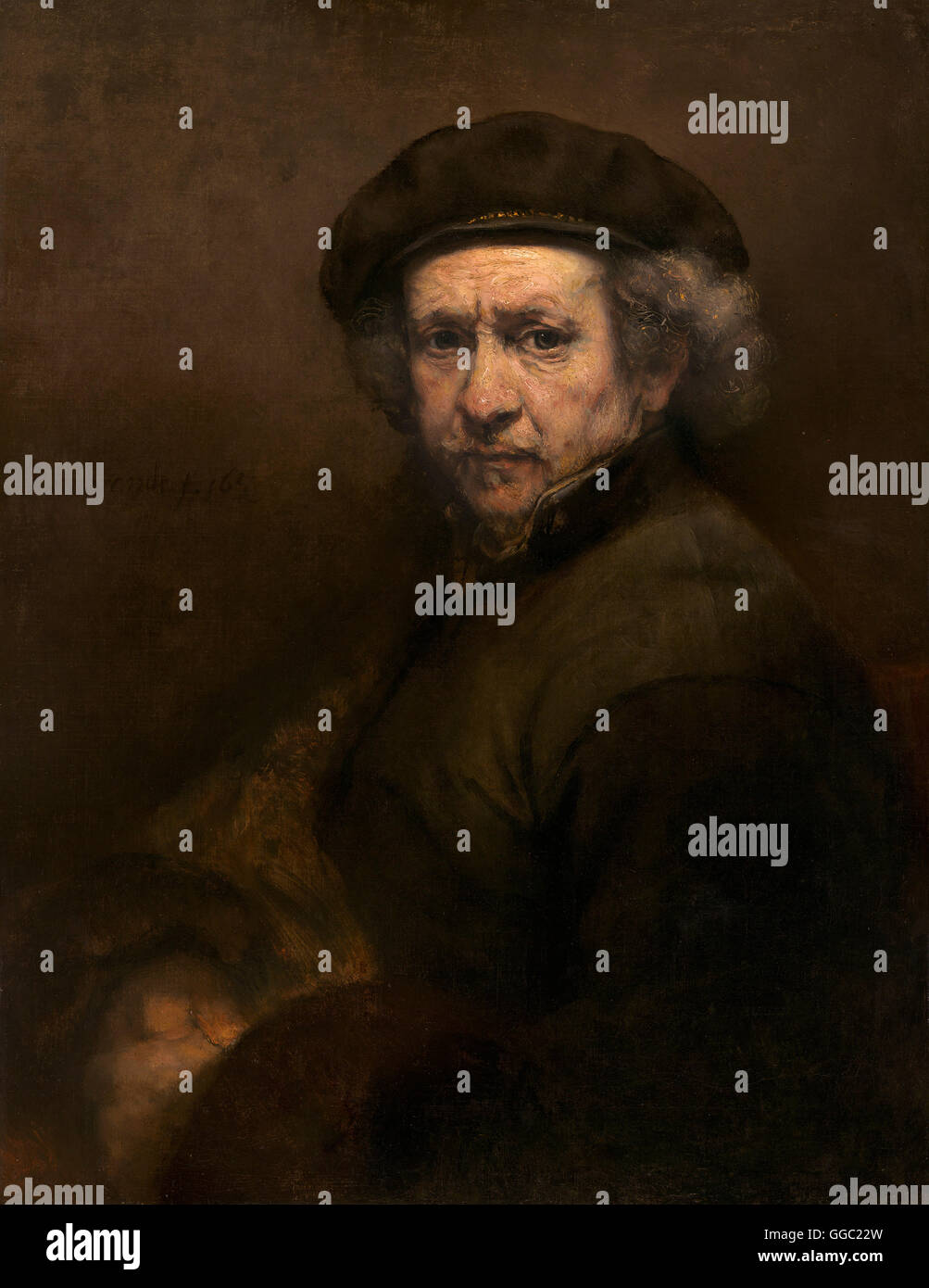 Selbstbildnis von Rembrandt van Rijn Stockfoto