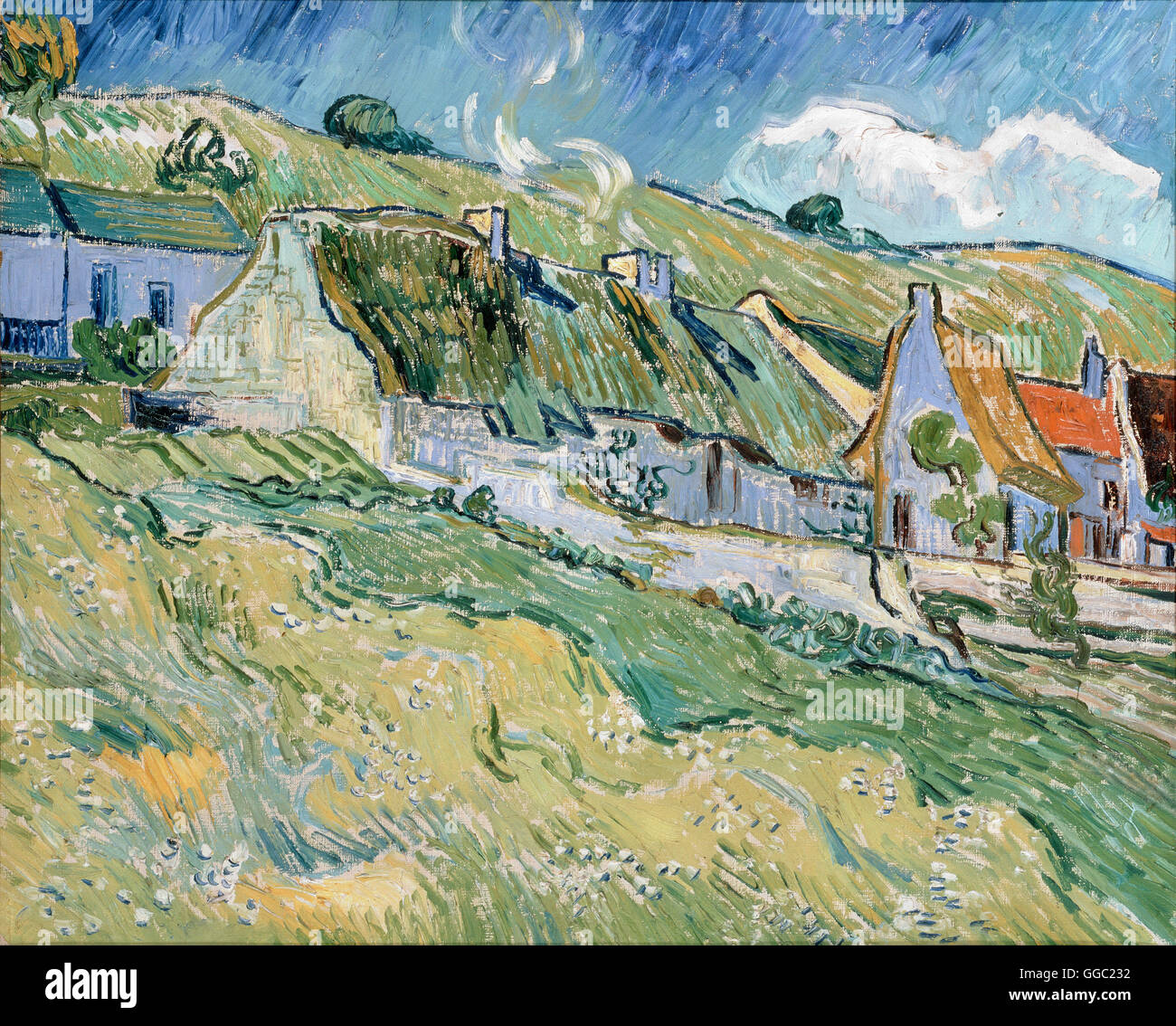 Strohgedeckten Hütten und Häuser von Vincent Van Gogh Stockfoto