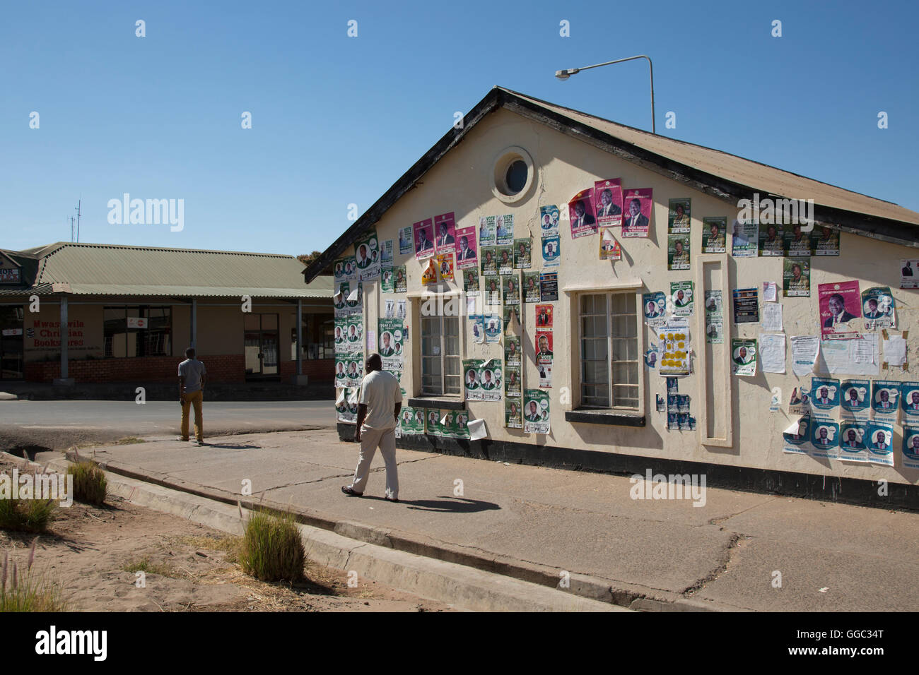 Sambia, Afrika General August 2016 Straße Wahlplakate Stockfoto