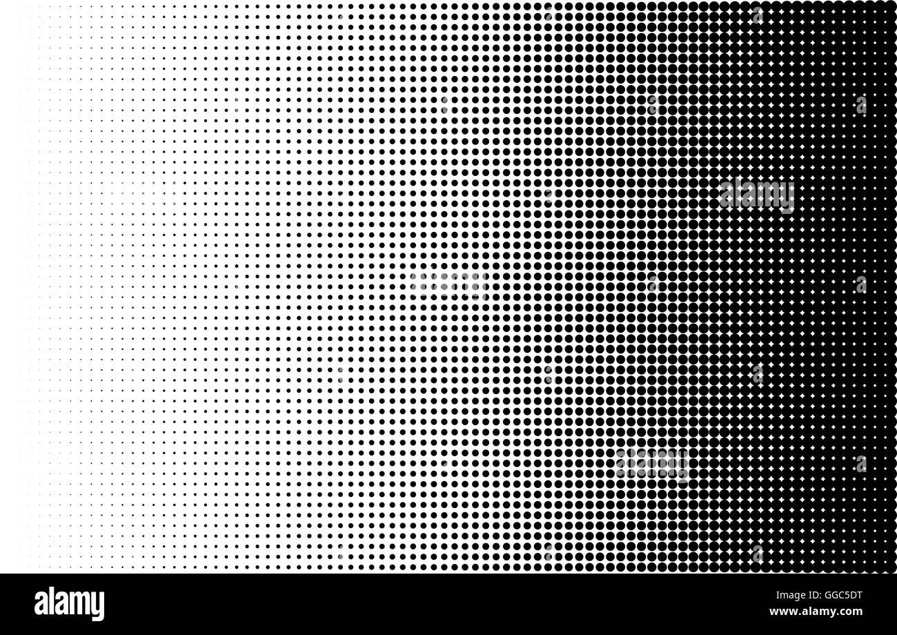 Eine weiße und schwarze Halbton Punktraster als Hintergrund Stock Vektor