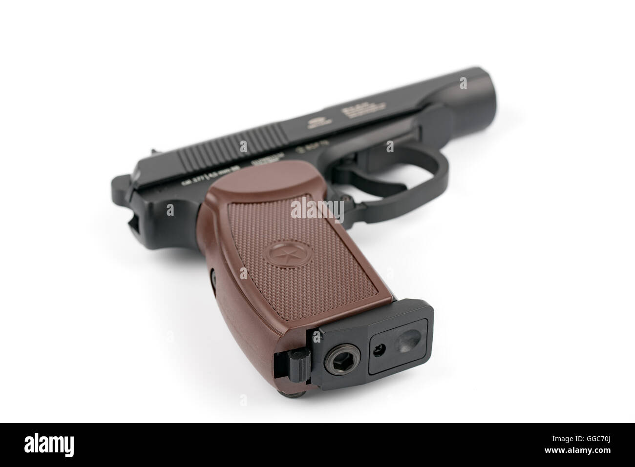 Die Makarov Pistole oder PM ist eine russische halbautomatische Pistole, es wurde die Sowjetunion standard Militär und Polizei Seitenarm Stockfoto