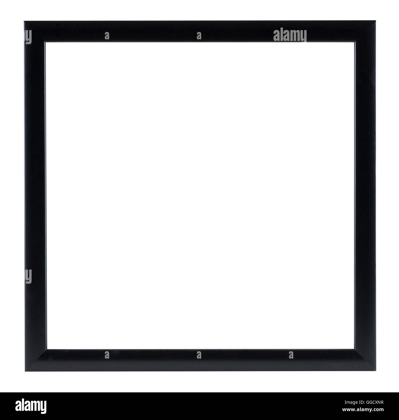 Einen schwarzen Bilderrahmen isoliert auf weißem Hintergrund Stockfoto