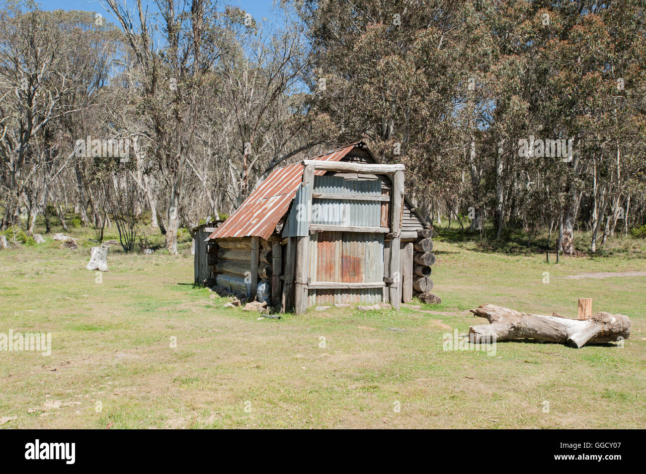 Davies Plain Hütte wurde zuerst als ein Cattleman es Hütte im Jahre 1939 errichtet. Stockfoto