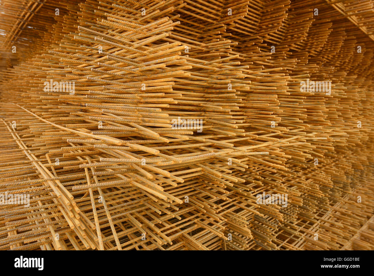 Ein Stapel von Betonstahl Netz zu stärken Stockfoto