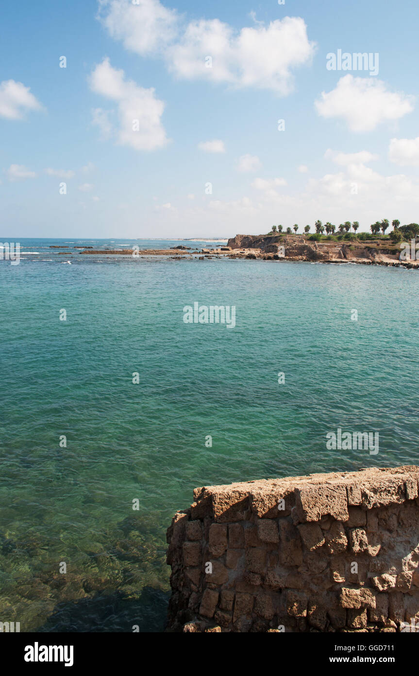 Israel: der Caesarea Nationalpark, Heimat von hellenistischen, römischen und byzantinischen archäologische findet der Stadt von Herodes gebaut Stockfoto