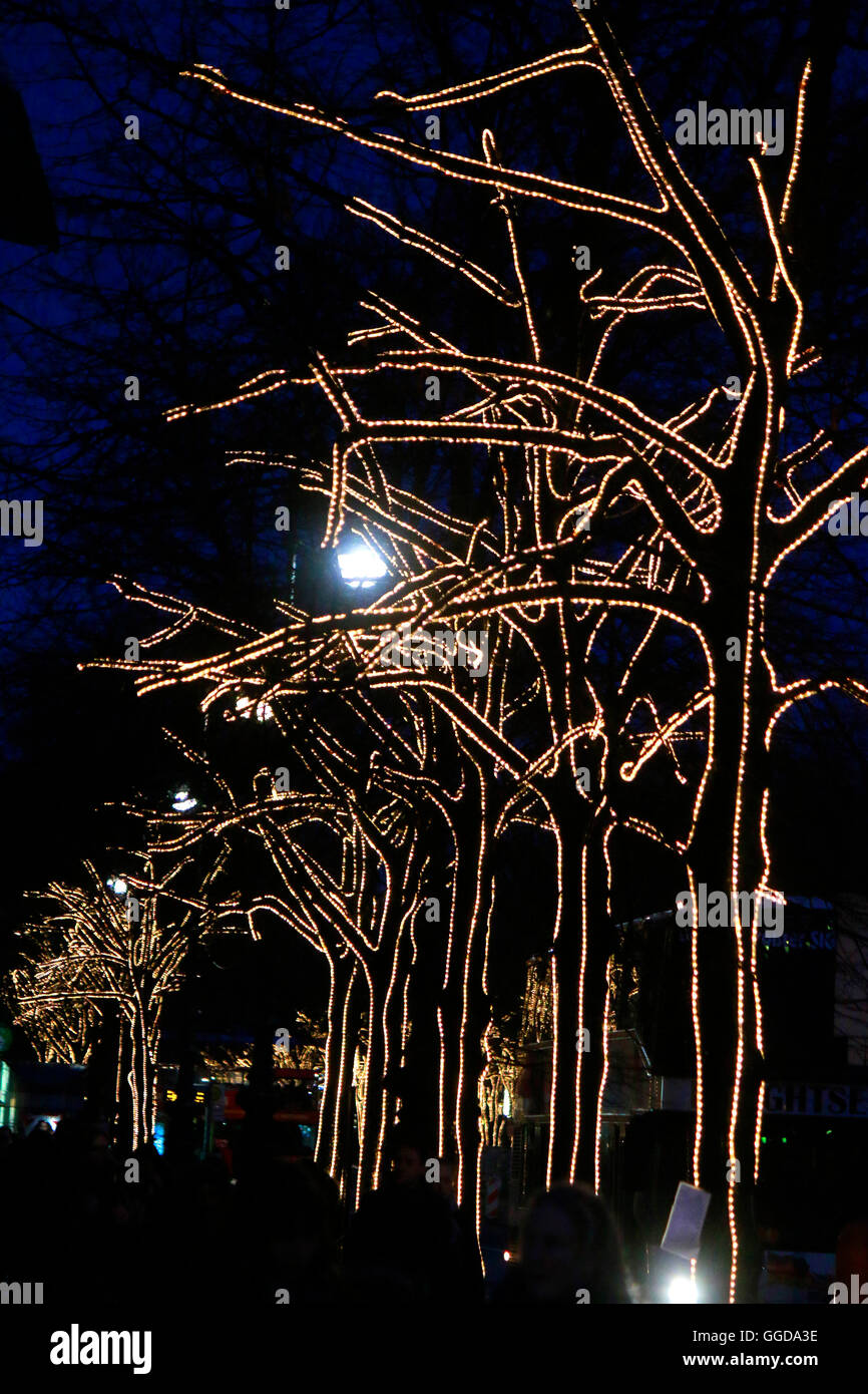 Weihnachtsdekoration ein Dem Boulevard Unter Den Linden, Berlin. Stockfoto