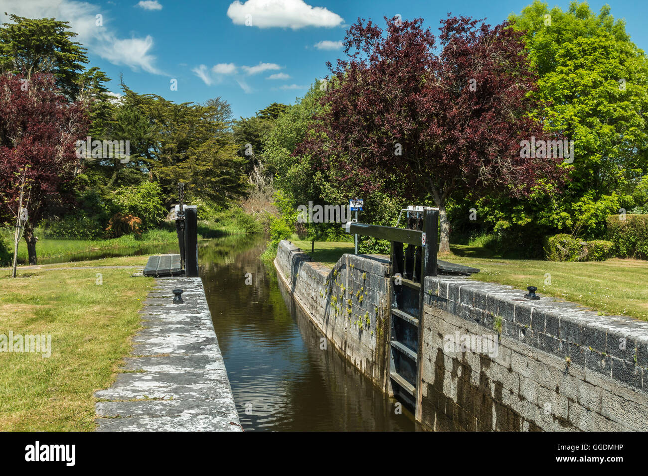 Schleuse in Cloondara Longford, Irland Stockfoto