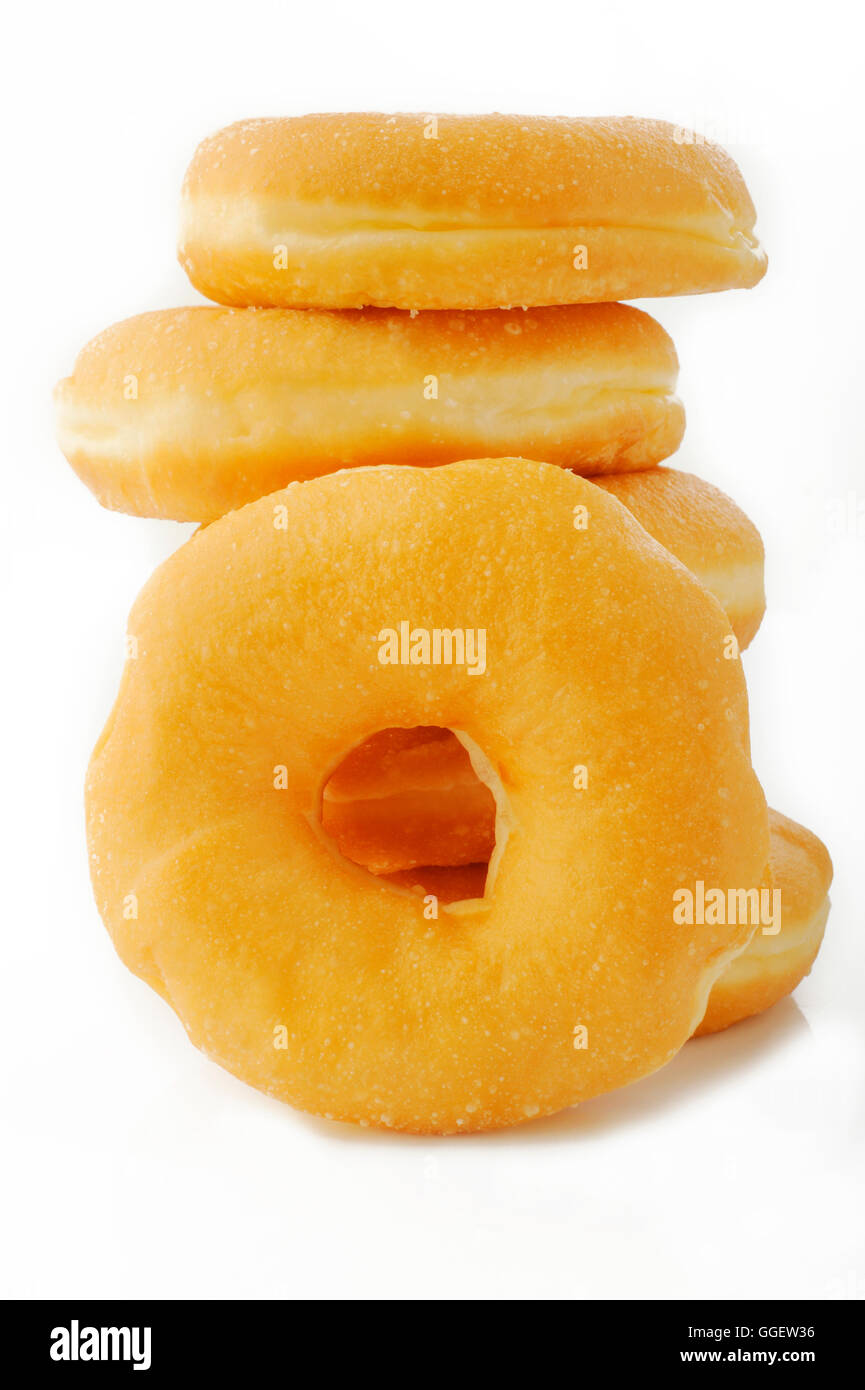 Donuts auf weißem Hintergrund Stockfoto