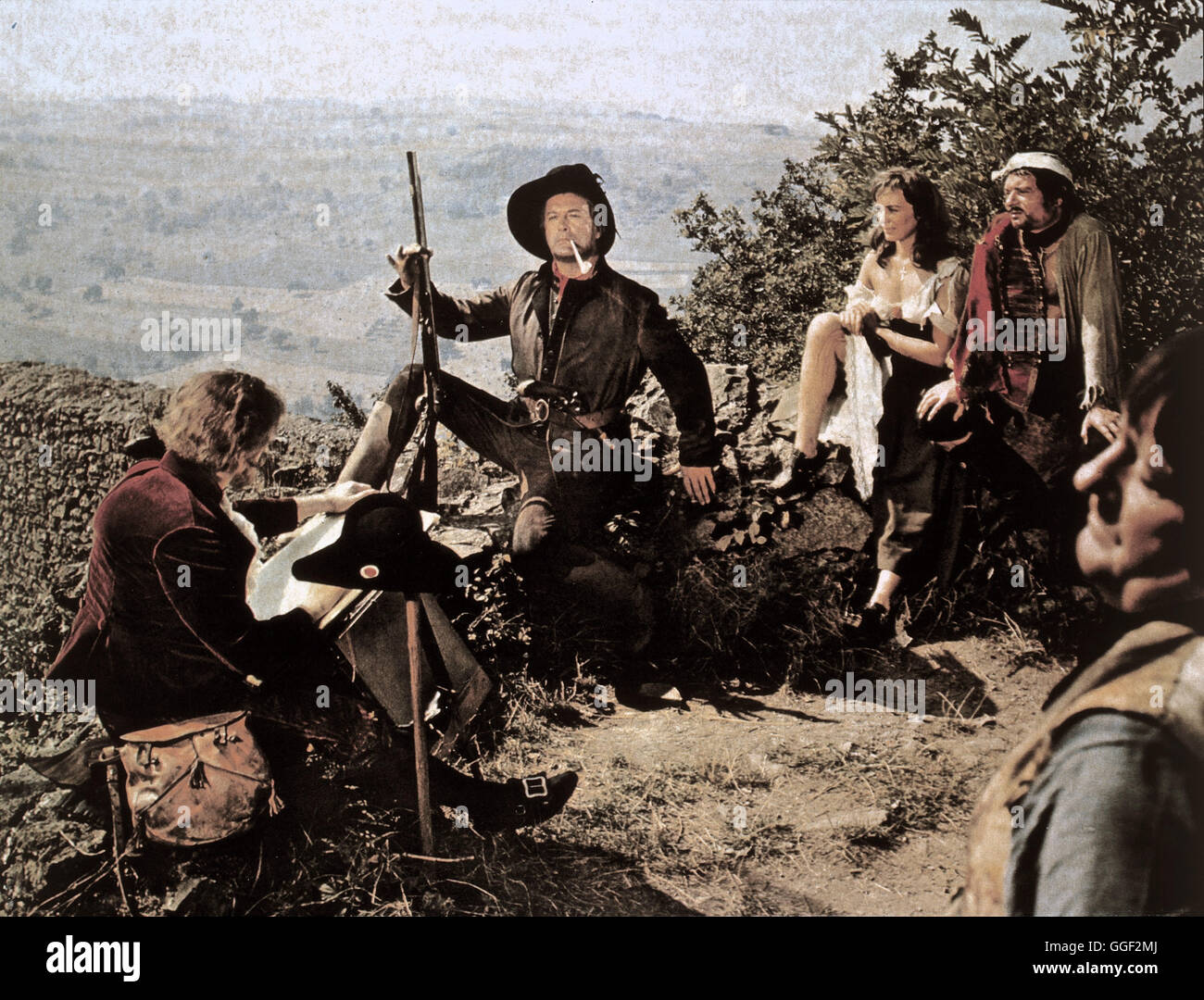 DER SCHINDERHANNES Deutschland 1958 / Helmut Käutner Zur Zeit der Napoleonischen Besatzung Kämpft der Legendäre Hannes Bückler, dimmed Schinderhannes (CURD JÜRGENS, Mitte), Gegen die Unterdrückung der Armen. Regie: Helmut Käutner aka. Zum 20. Todestag von Curd Jürgens Stockfoto DER SCHINDERHANNES Deutschland 1958 / Helmut Käutner Zur Zeit der Napoleonischen Besatzung Kämpft der Legendäre Hannes Bückler, dimmed Schinderhannes (CURD JÜRGENS, Mitte), Gegen die Unterdrückung der Armen. Regie: Helmut Käutner aka. Zum 20. Todestag von Curd Jürgens Stockfoto