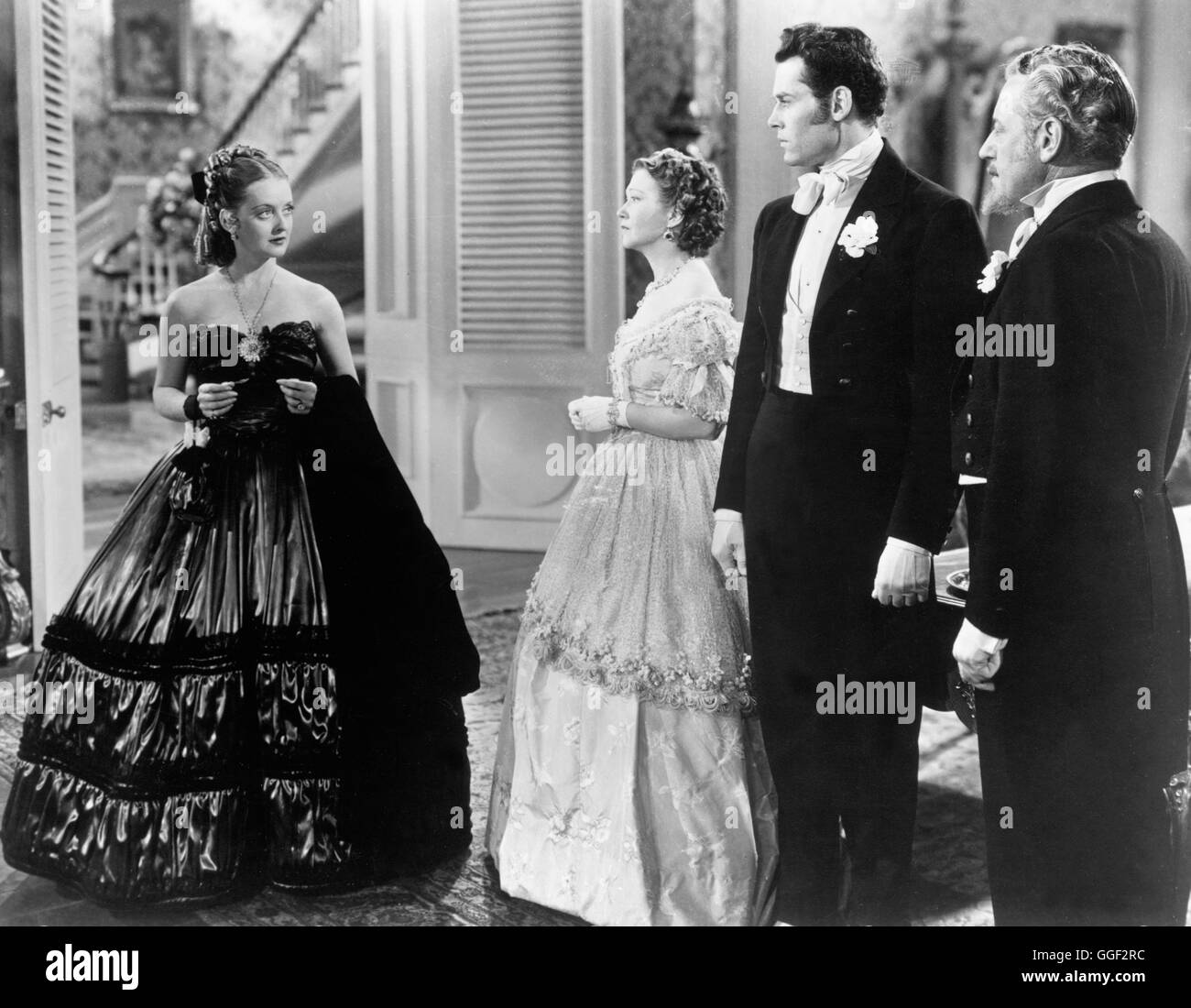 JEZEBEL - die BOSHAFTE LADY sterben / Isebel USA 1938 / William Wyler Szene Mit BETTE DAVIS (Julie Marsden), MARGARET LINDSAY (Amy Bradford Dillard), HENRY FONDA (Preston Dillard) Und GEORGE BRENT (Buck Cantrell). Regie: William Wyler aka. Jezebel Stockfoto