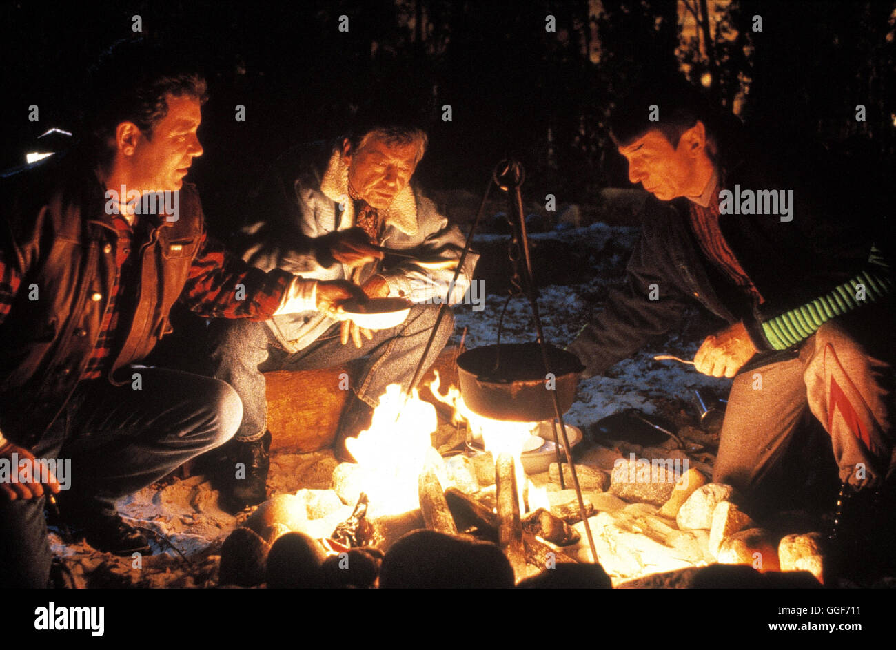 STAR TREK V - AM RANDE DES UNIVERSUMS / Star Trek V - The Final Frontier USA 1989 / William Shatner WILLIAM SHATNER, DEFOREST KELLEY, LEONARD NIMOY in "Star Trek V - bin Rande des Universums", 1989. / Regie: William Shatner aka. Star Trek V - The Final Frontier Stockfoto