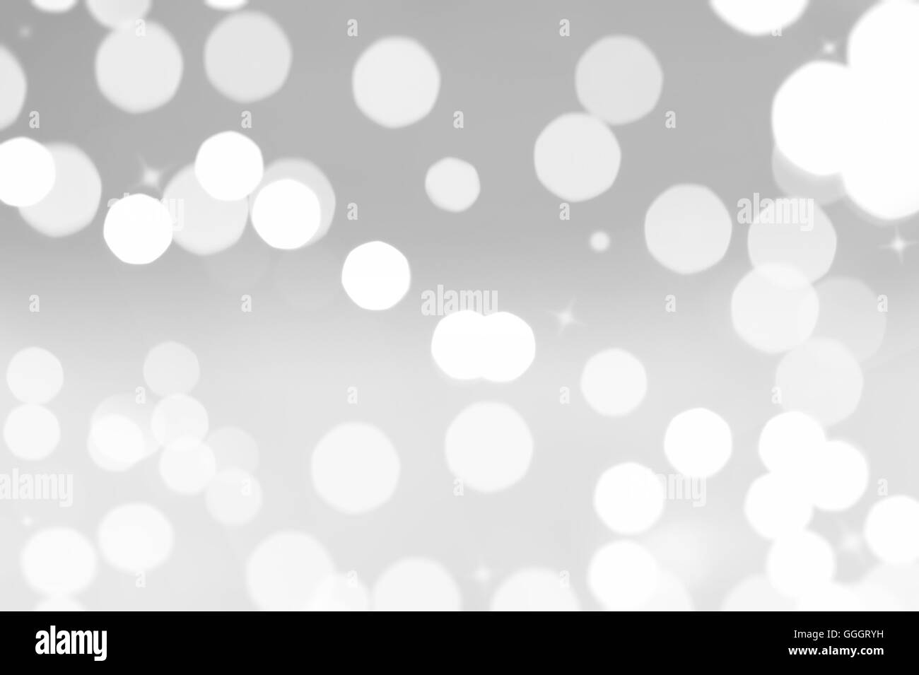 Weiße Runde Bokeh Hintergrund der Weihnachtsbeleuchtung Stockfoto