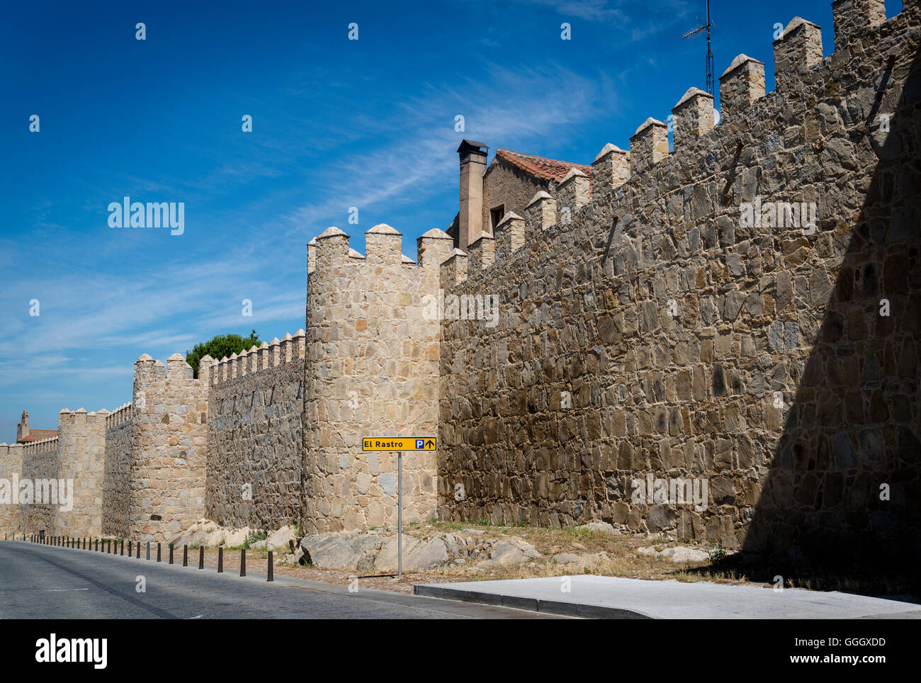 Mittelalterliche Stadtmauern, Avila, Castilla y Leon, Spanien Stockfoto