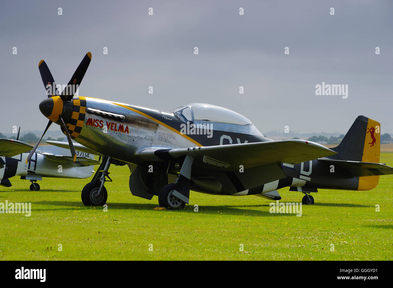 North American P - 51D bei Duxford Cambridgeshire Stockfoto