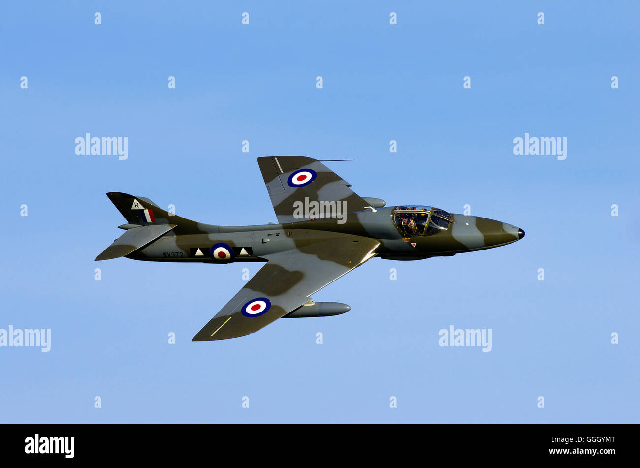 Hawker Hunter WV372. G-BXFI, bei Old Warden Stockfoto
