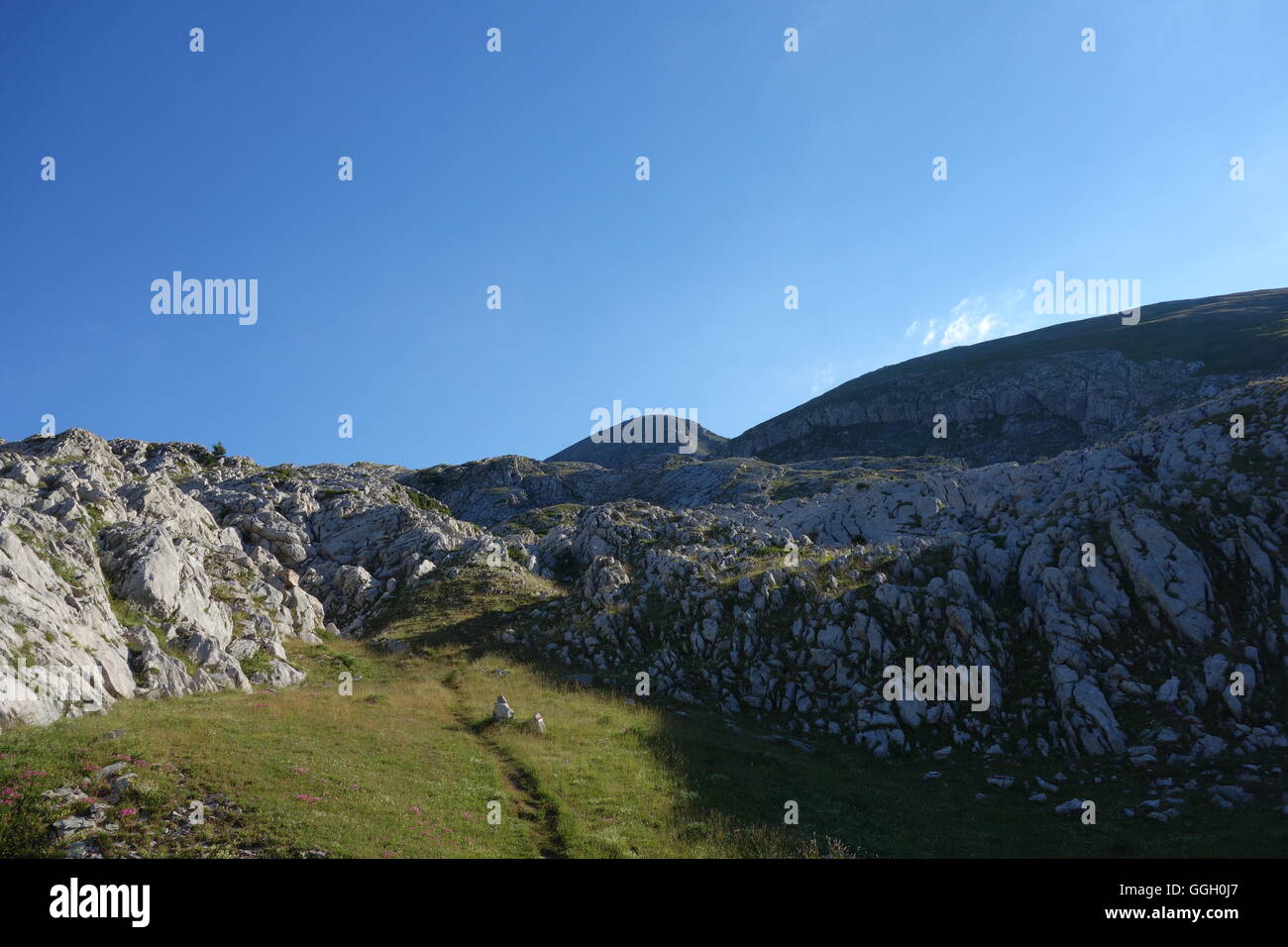 Trail nach Punta Marguareis, Ligurische Alpen, Italien Stockfoto