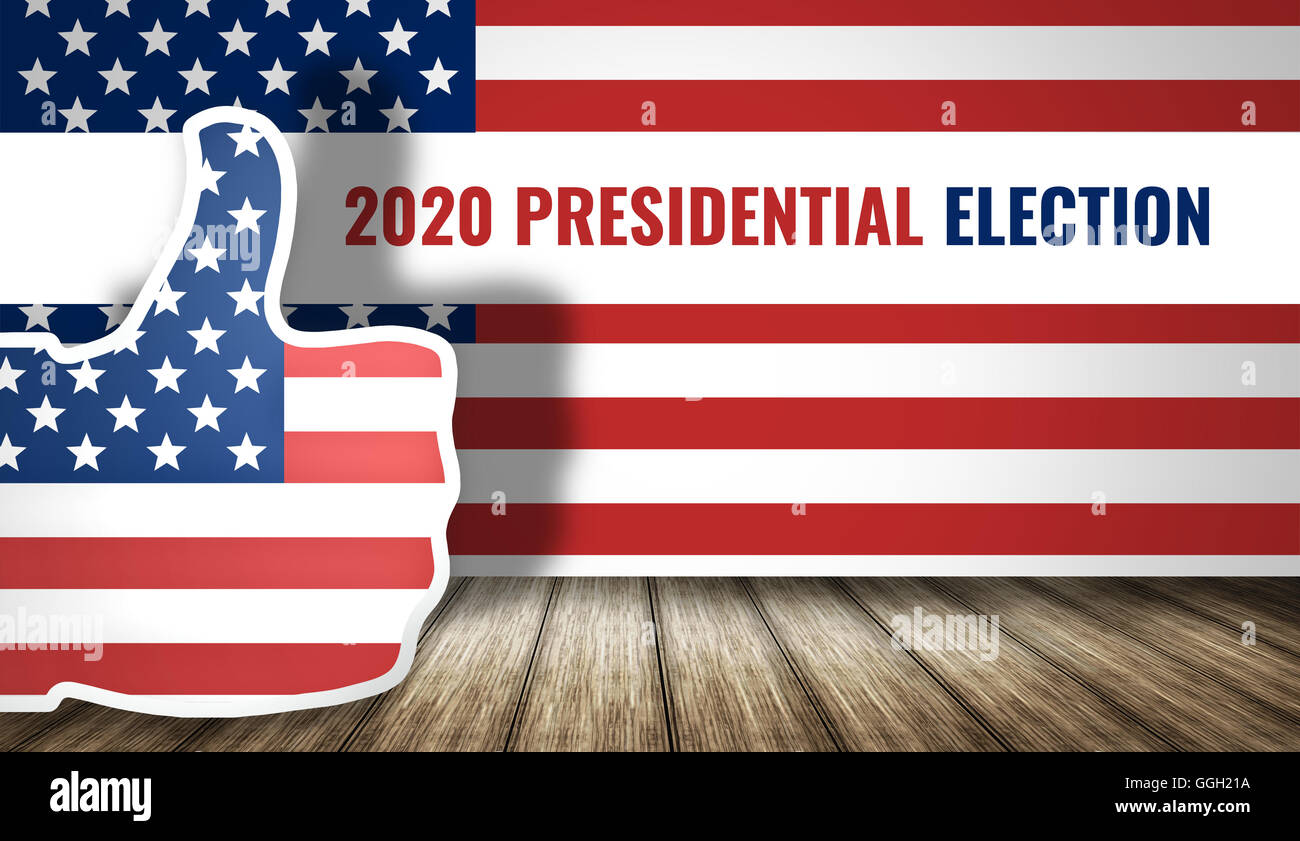 2020 Präsidentschaftswahl Amerika Flagge 3d render Stockfoto