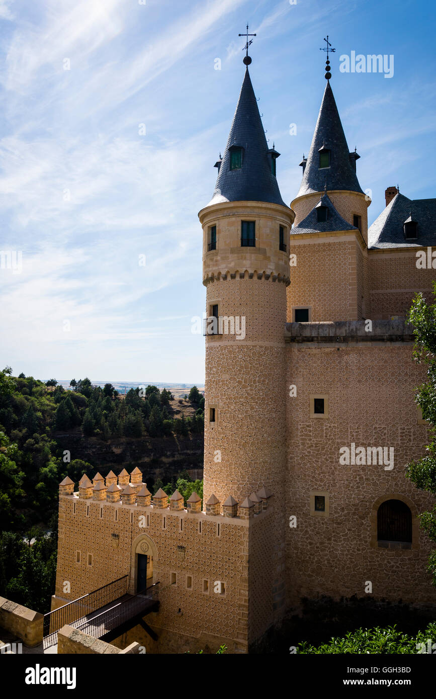 Mittelalterliche Burg Alcazar, Segovia, Castilla y Leon, Spanien Stockfoto