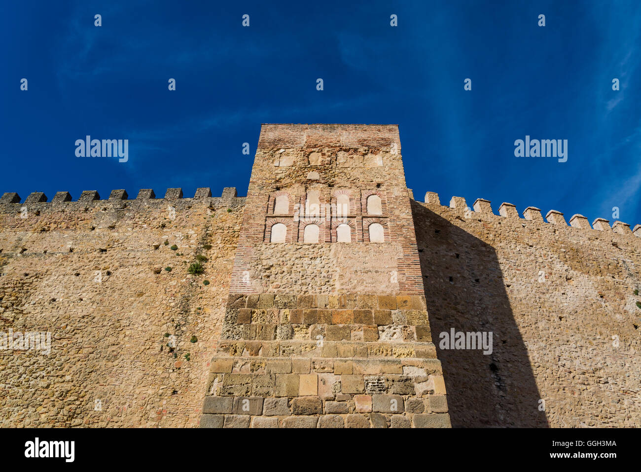 Stadtmauer, Segovia, Castilla y Leon, Spanien Stockfoto